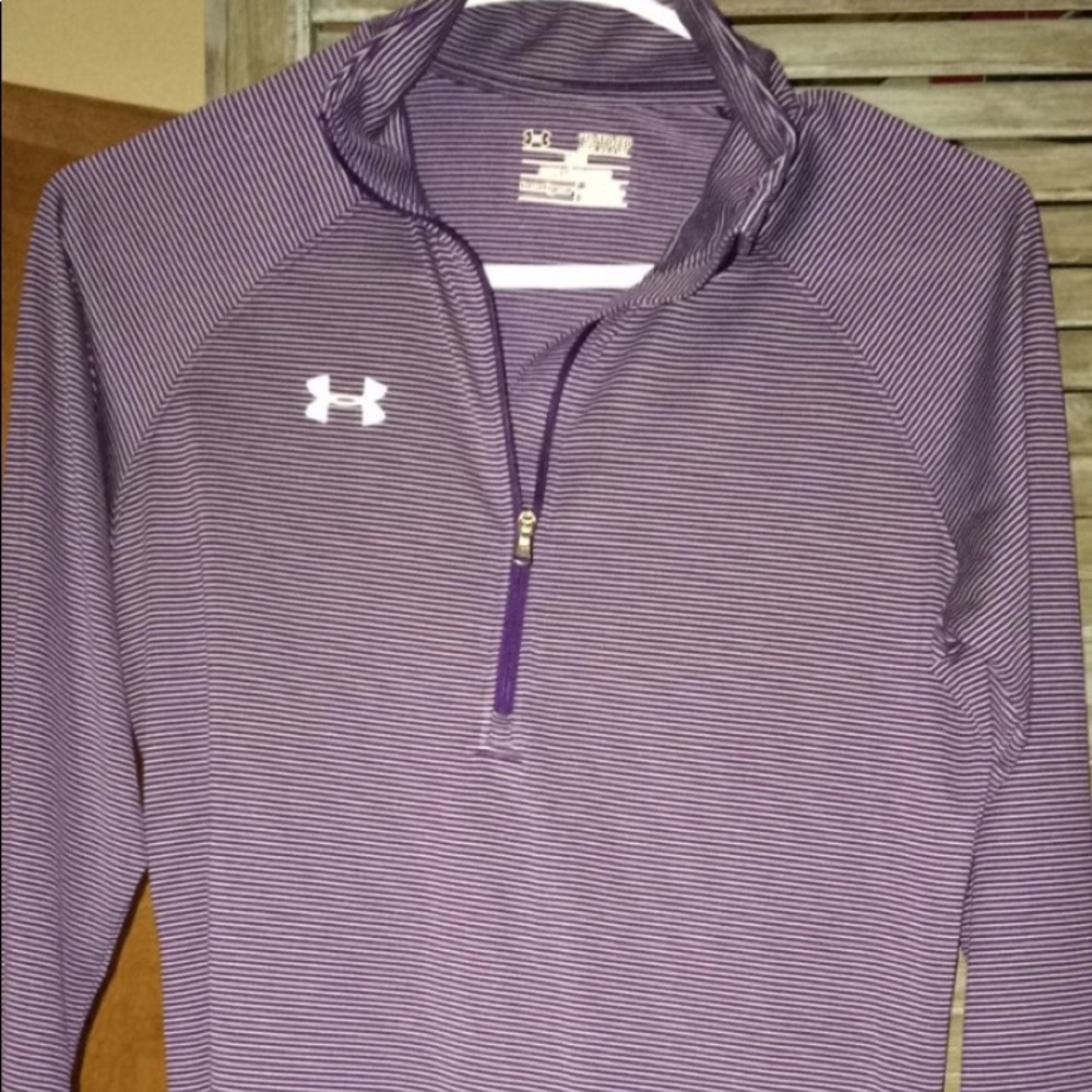 Purple & white striped Under Armour 1/4 zip